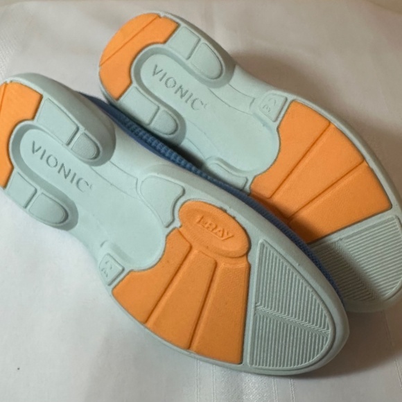 Vionic Vortex Kallie Slip-On Walking Shoes Azure Blue Mesh Loafer - Picture 4 of 4